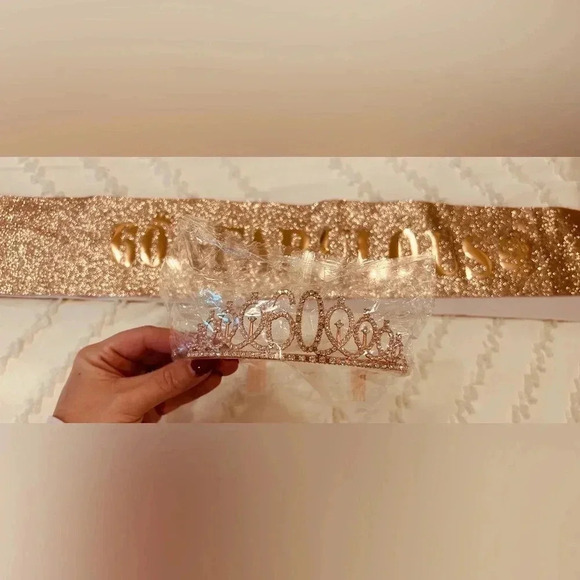 60th pink birthday tank top, sash and crown 👑 - Picture 9 of 10